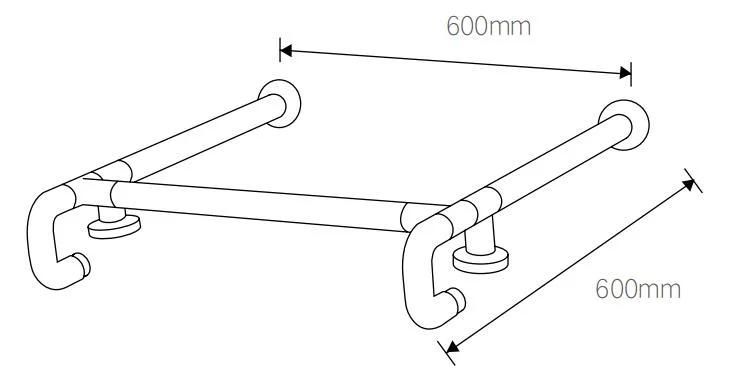 Bnh-N19014 ABS Antbacterial Antiskid Grab Bar Safety Handrail (Yeollow /White)