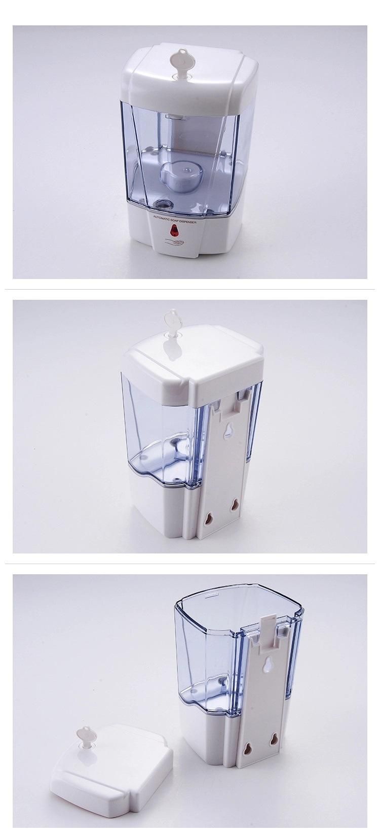 Automatic Public Washroom Hand Sanitizer Dispenser Touchless Sensor Wall Mounted Liquid Soap Dispenser Large Capacity700ml Adapter/ Battery Powered
