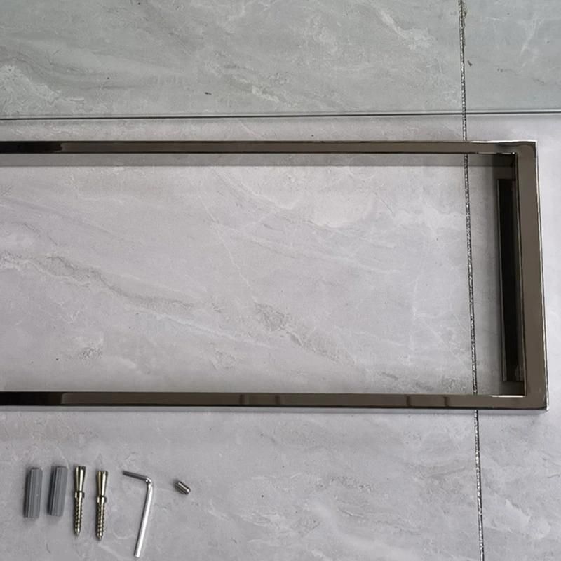 Glass Shower Shelf Stainless Steel Frame with Tempered Glass Bathroom Shower Rack