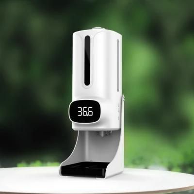 2021 Electric Touchless Liquid Hand Sanitizer Dispenser with Temperature Measurement K9PRO Plus Automatic Soap Dispenser