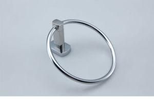 Silver Round Towel Holder Towel Ring Parts, Bathroom Accessories with Crystal Base Zinc Alloy Wall Mounted Modern Luxury Design