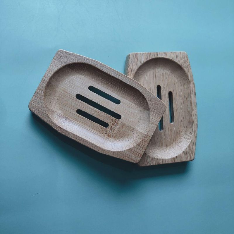 100% Eco Friendly Bamboo Soap Dish Storage Holder Soap Holder for Bathroom Shower