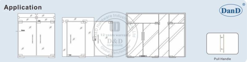 Satin Finish SS304 Cover Aluminium Glass Door Top Patch Fitting