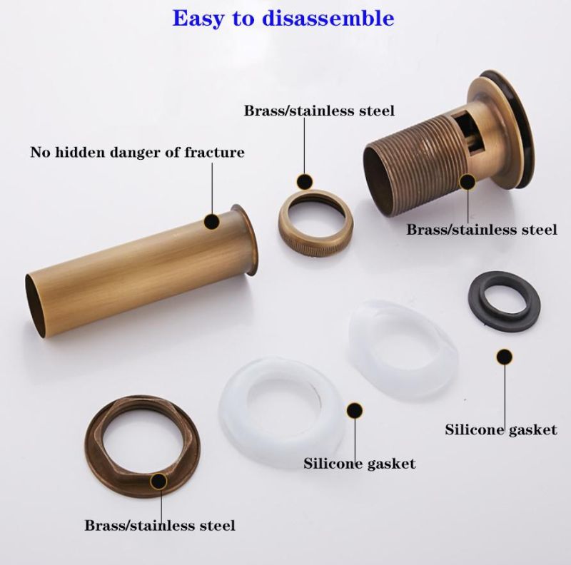 High Quality Brass Small Cap Siphon Sink Pop up Trap Waste Basin Drain