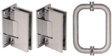 Brushed Nickel Vienna Shower Pull and Hinge Set