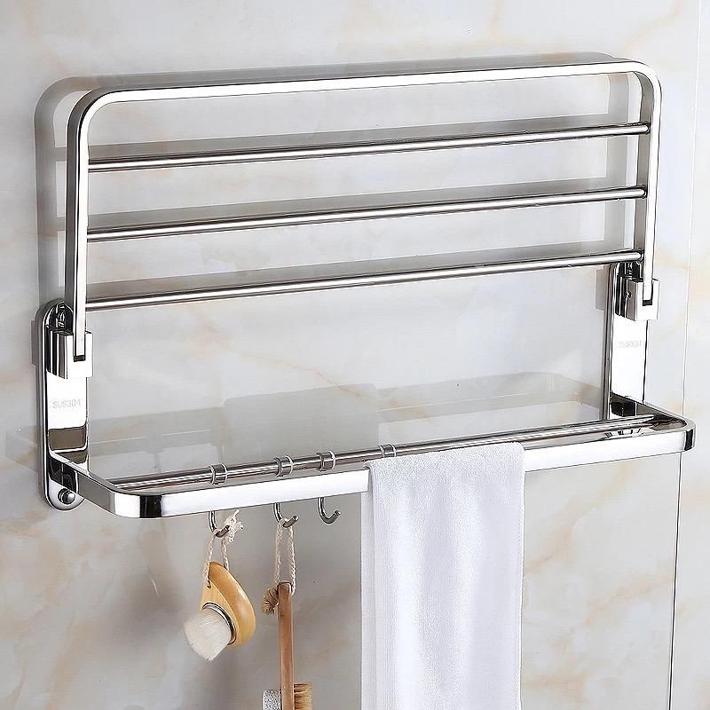 Bathroom Hardware Set Multi-Layer Movable Towel Rack
