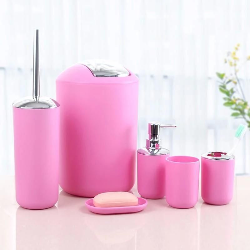 6-Piece Plastic Bathroom Sets for Bathroom Use
