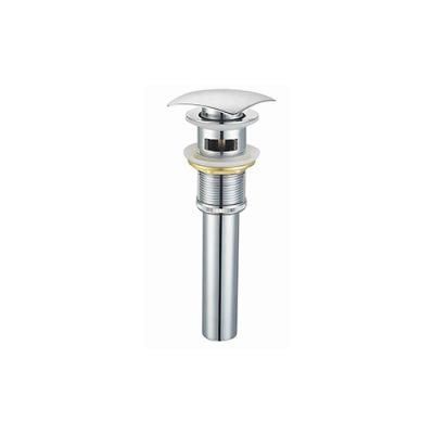 1-1/2 in. Brass Bathroom and Vessel Sink Push Pop-up Drain Stopper with Overflow in Brushed Nickel