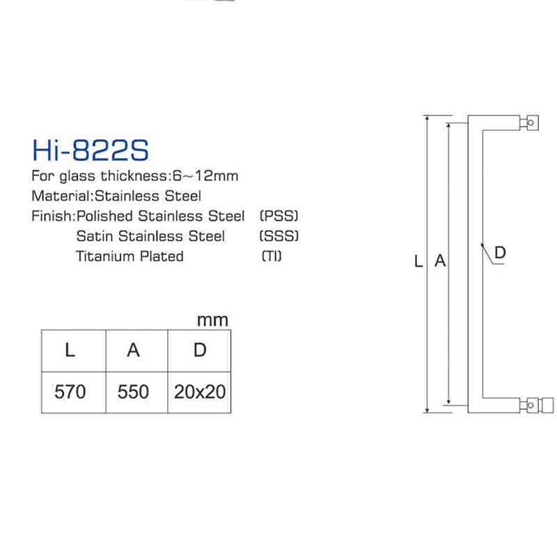 Hi-822s Modern Design Shower Roon Glass Door Handle