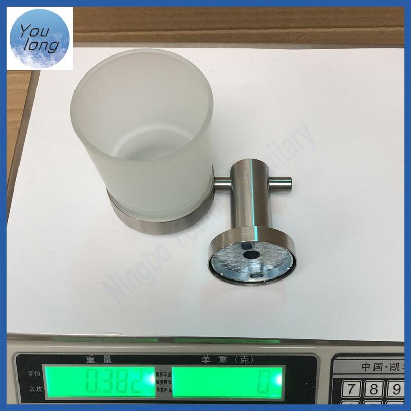 Stainless Steel Tumbler Holder with Glass Toothbrush Tumbler Holder