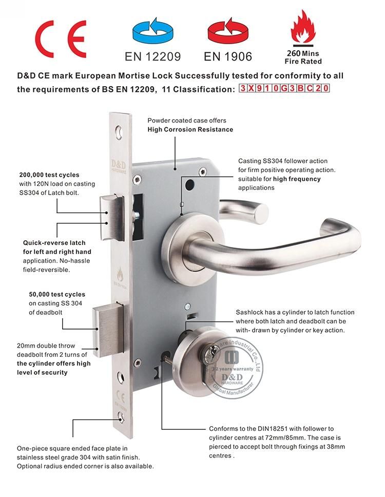 BS En12209 Stainless Steel Bathroom Door Building Hardware Lock Accessory