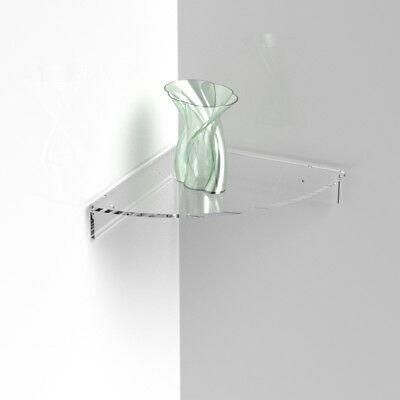 Custom Handmade Clear Acrylic Plastic Wall Mounted Hanging Bathroom Corner Shelf