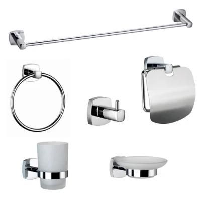 Wall Mounted Hotel Chrome Plated 6 Pieces Set Bathroom Accessories (NC55000)