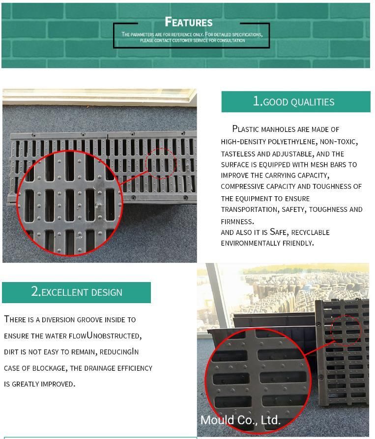 Factory Direct Sale Plastic Drainage Channel Polypropylene Linear Drainage Ditch Board/ Gutterway Drainage Covers Grating with Grate Value