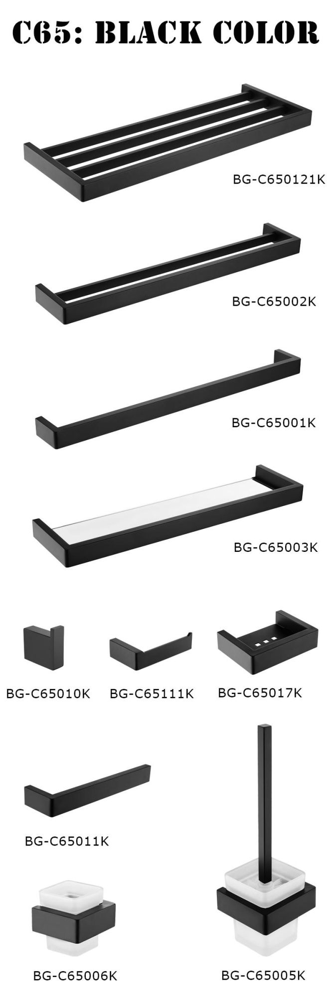 Sanitaryware Bathroom Fitting Towel Rack Bathroom Set (BG-C650121K)