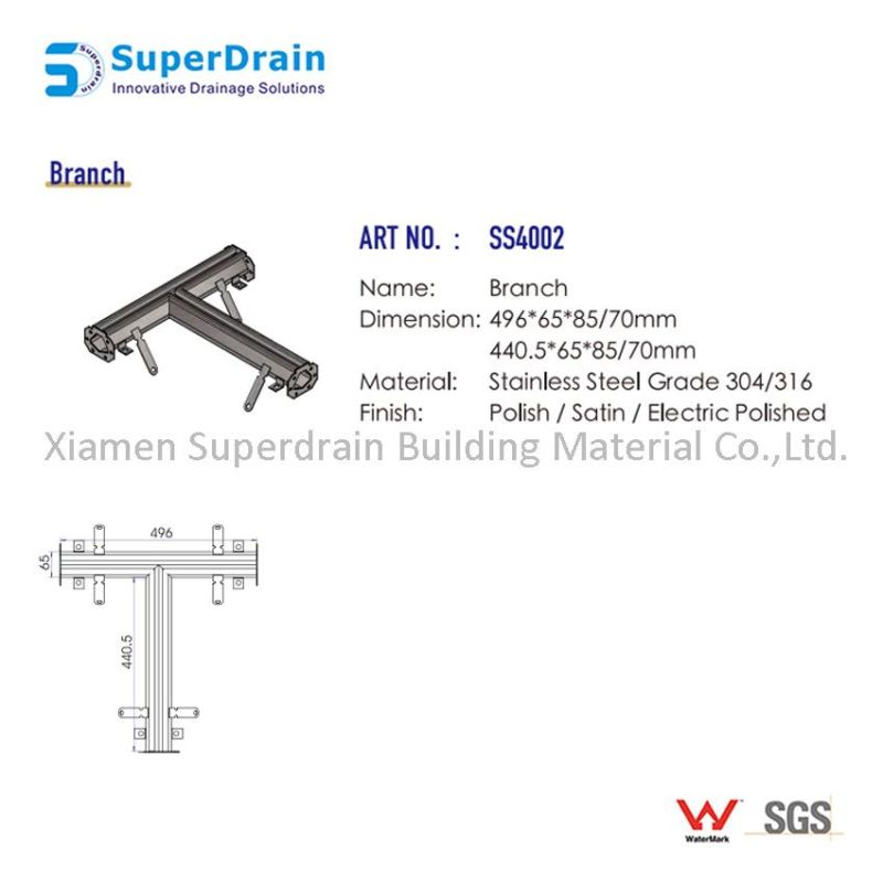 China Ss Trench Drain Shower Slot Drainage Kit