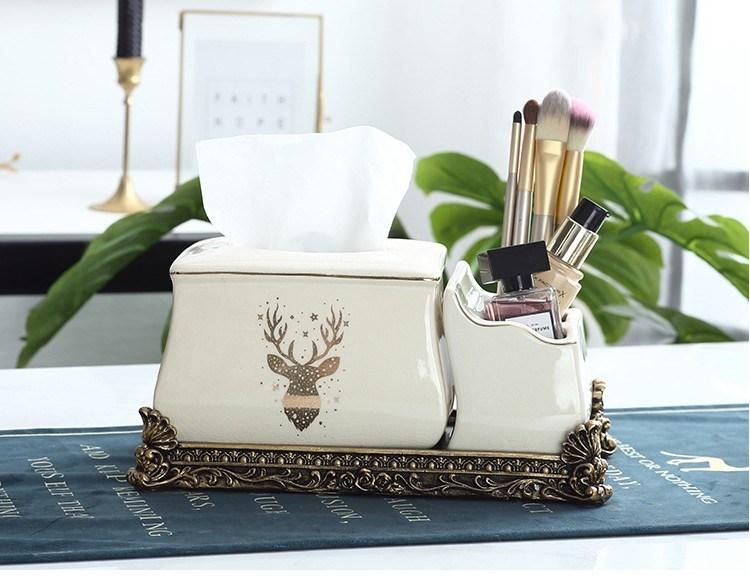 Ceramic Tissue Box Ceramic Toothbrush Cartridge Bathroom Set Home Decoration Ceramics