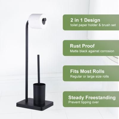 Free Standing Toilet Paper Holder with Toilet Brush Bathroom Accessories