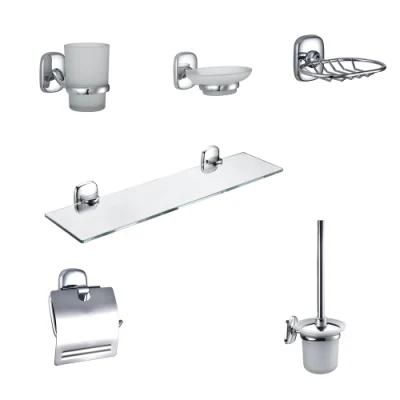 Wenzhou Factory High Quality Chrome Bathroom Accessories Zinc Alloy 6 Pieces Set