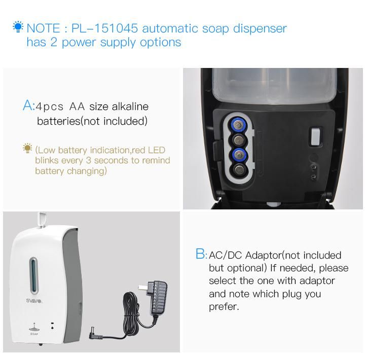 OEM Commercial Wall Mounted Touchless Alcoholic Hand Sanitizer Gel Soap Automatic Dispenser