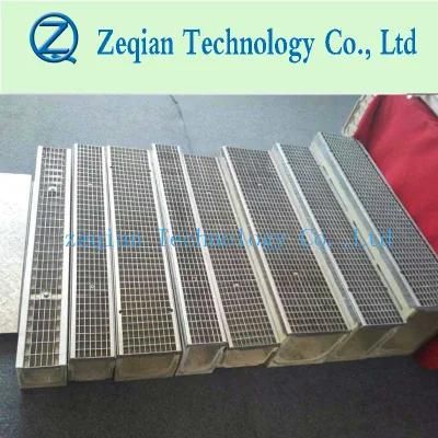 Shower Drain Channel with Galvanized Steel/Stainless Steel Grating Cover