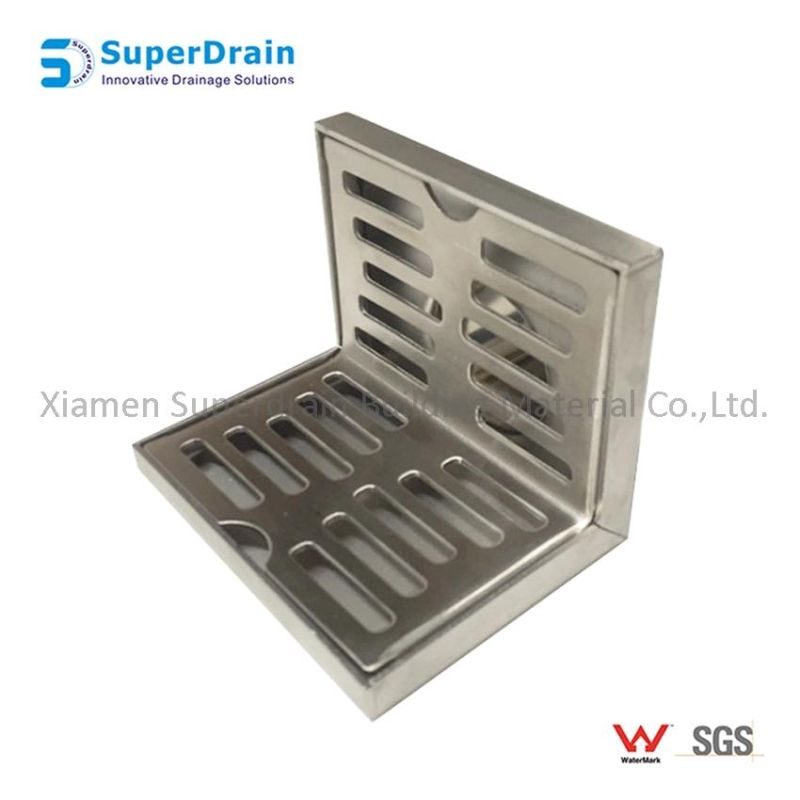 Sdrain L Shape Balcony Parapet Corner Floor Channel Waste with Punched Hole Cover