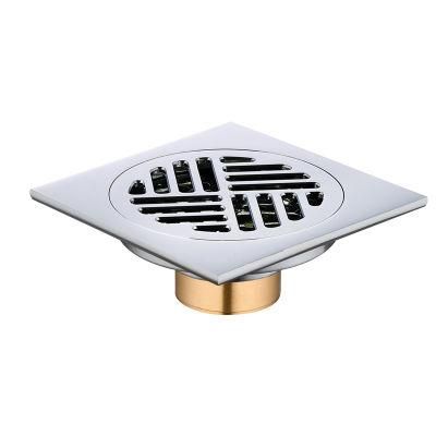 Brass Quick Drainage Anti-Smell Bathroom Floor Drain with Cover