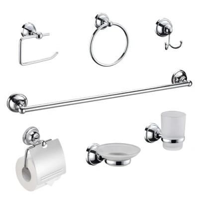 North America Zinc Alloy Wall Mounted Modern Apartment Chrome Bathroom Hardware Accessory Set