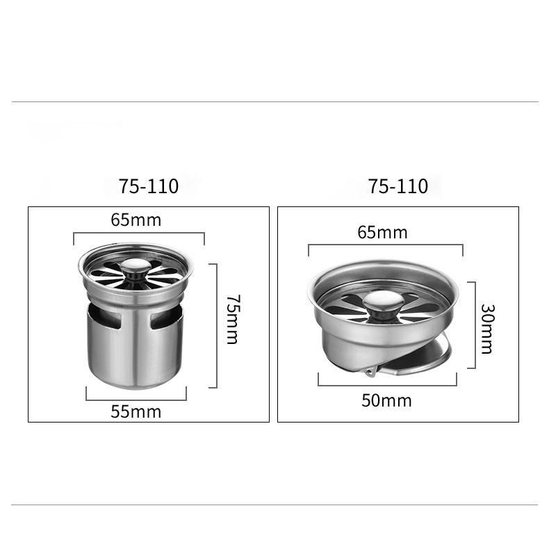 4 Inch 201 Stainless Steel Floor Drain Balcony DN75 Deodorant Floor Drain 12*12cm Automatically Closed Type Large Displacement Floor Drain