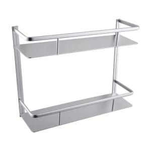 Luolin Bathroom Shower Shelf Aluminum 2 Tier Corner Rack Rectangle Shelf Shower Caddy, Anodized 927235A-2