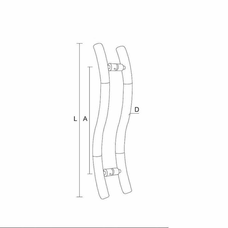 Hi-850 Good Selling Round Tube Wave Shape Glass Door Handle