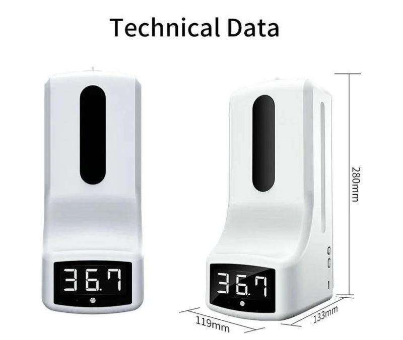 2 in 1 Thermometer Soap Dispenser Measurement Integrated Disinfection Automatic Liquid Dispense Soap Dispenser