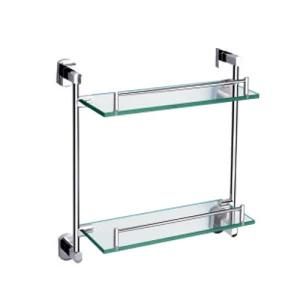 Brass Material Double Glass Shelf (SMXB 60511-D)
