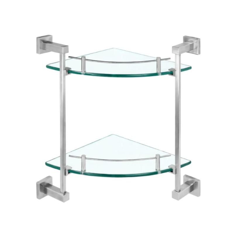 SUS34 Corner Glass Shelf for Bathroom Storage