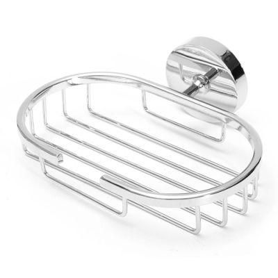 Bathroom Stainless Steel Wall Mounted Soap Holder Chrome Finish Round Bottom Net Soap Dish Bathroom Soap Basket