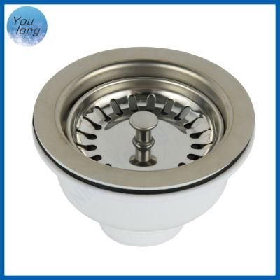 Kitchen Sink (4.1/2 Inch) Stainless Steel Waste Assembly with Strainer Basket Sink Drain
