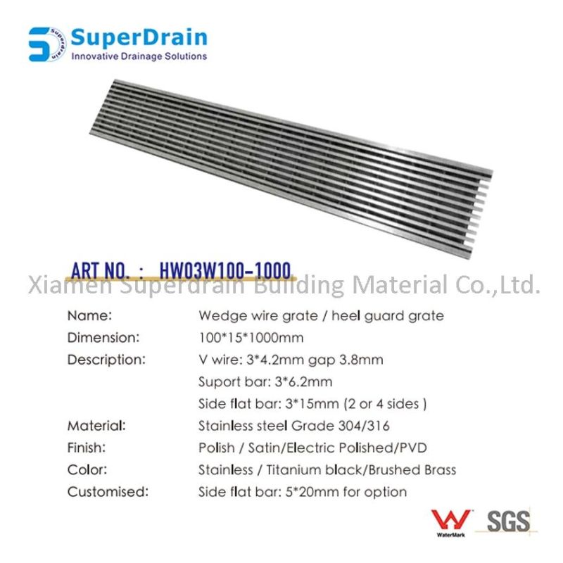 Popular Factory Price Stainless Steel Slimline Heel Guard Grate Cover