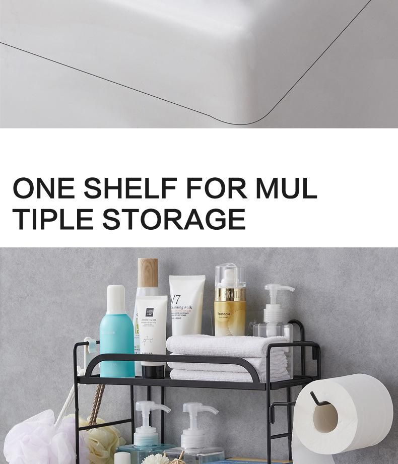 Organizer Household Bathroom 2 Layer Folding Toilet Storage Rack
