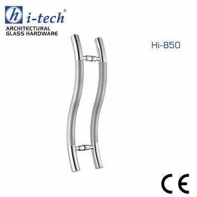 Hi-850 Good Selling Round Tube Wave Shape Glass Door Handle