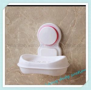 Bathroom Shower Wall Plastic Suction Cup Soap Box Holder Dish Tray