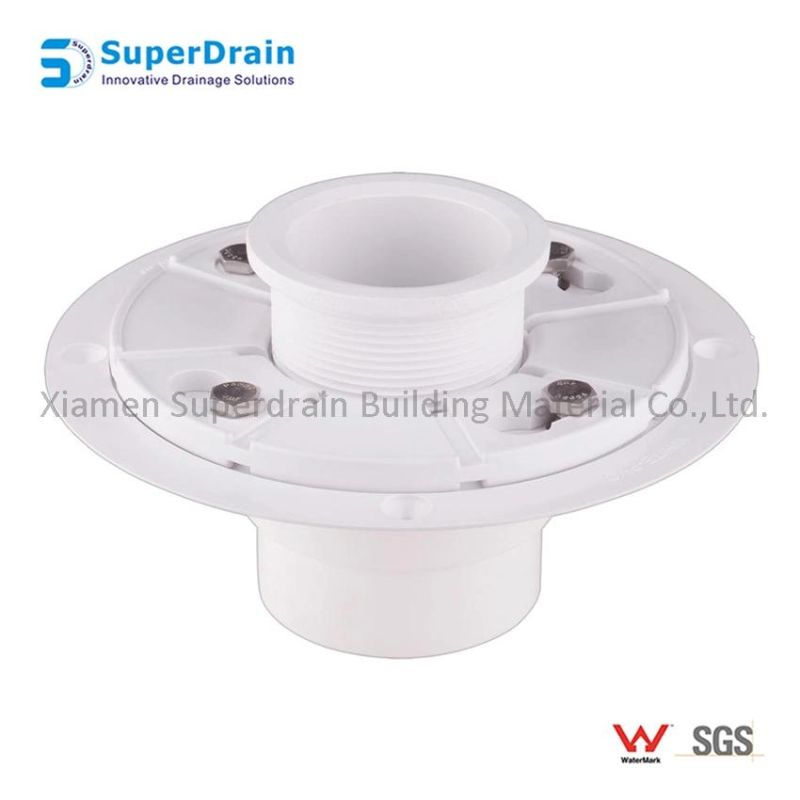 China Supplier ABS Black Shower Drain Vertical Flange Base