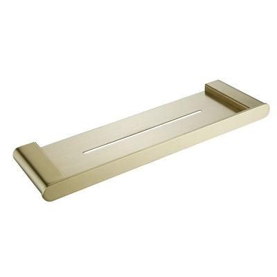 Luxury Brushed Gold Wall-Mounted Single Bathroom Rack (NC6012G)