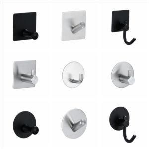 Kitchen Bathroom Wall Mounted Stainless Steel Metal Hat Key Clothes Hanger Hook