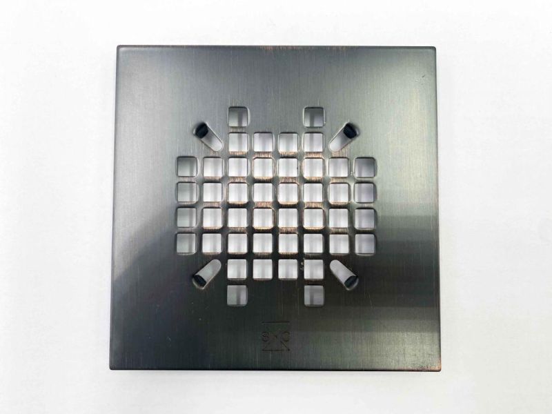 Stainless Steel 304 Orb Surface 4 Inch Square Shower Drain