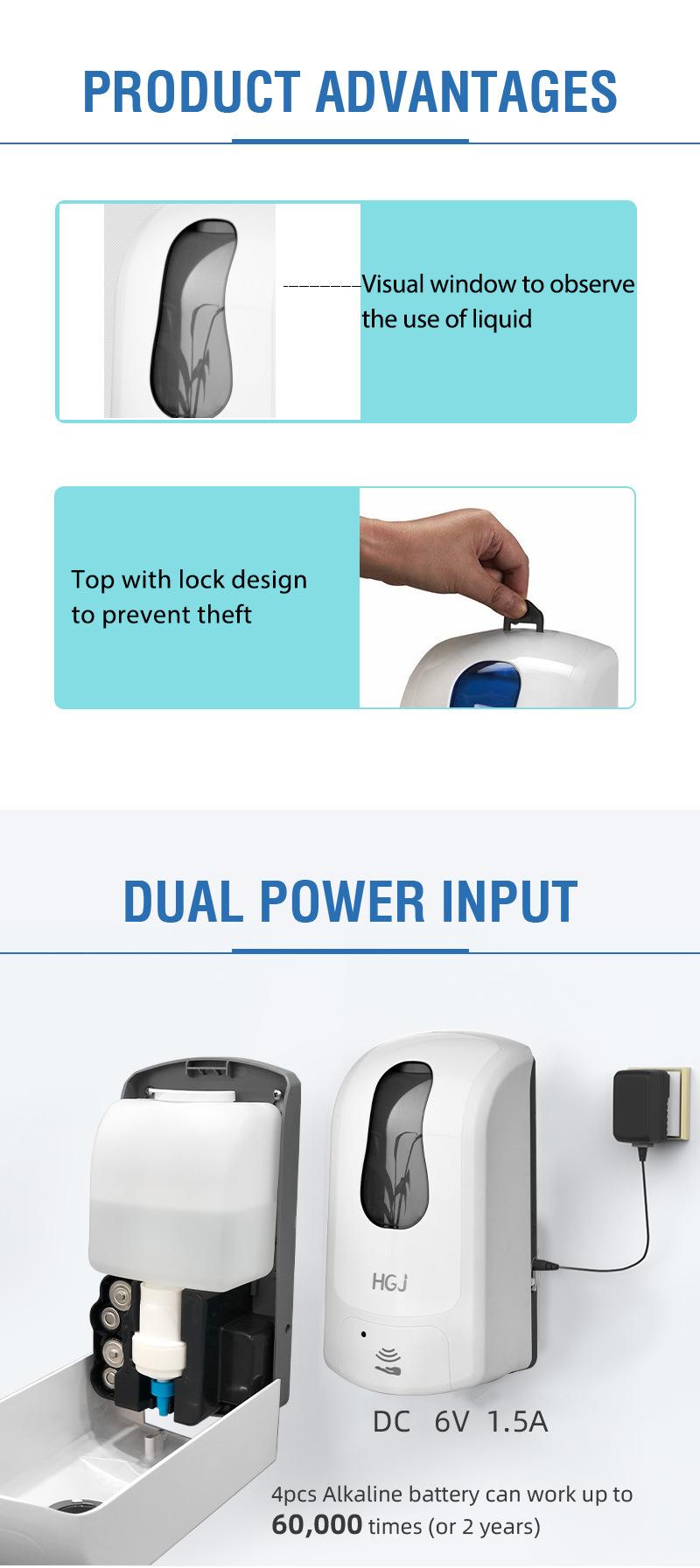 Washroom Power Saving Table Standing 1L Auto Spray Soap Dispenser