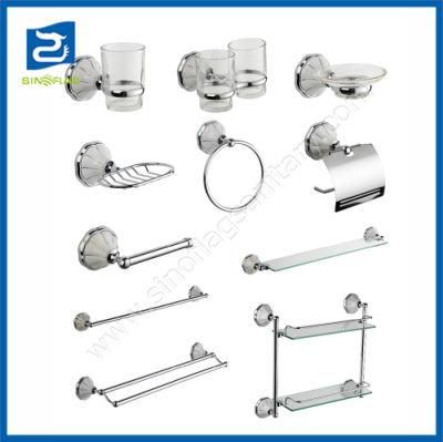 Wall Mounted Golden Ceramic Bathroom Accessories Set