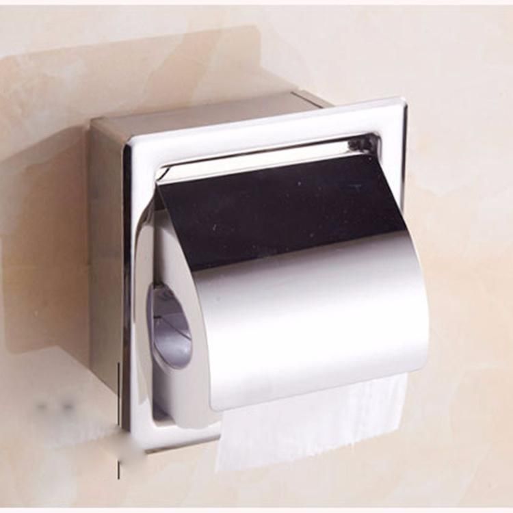 304 Stainless Steel Wholesale Toilet Tissue Roll Paper Box Holder in Bathroom Accessories Toilet Paper Holder Shower Stand