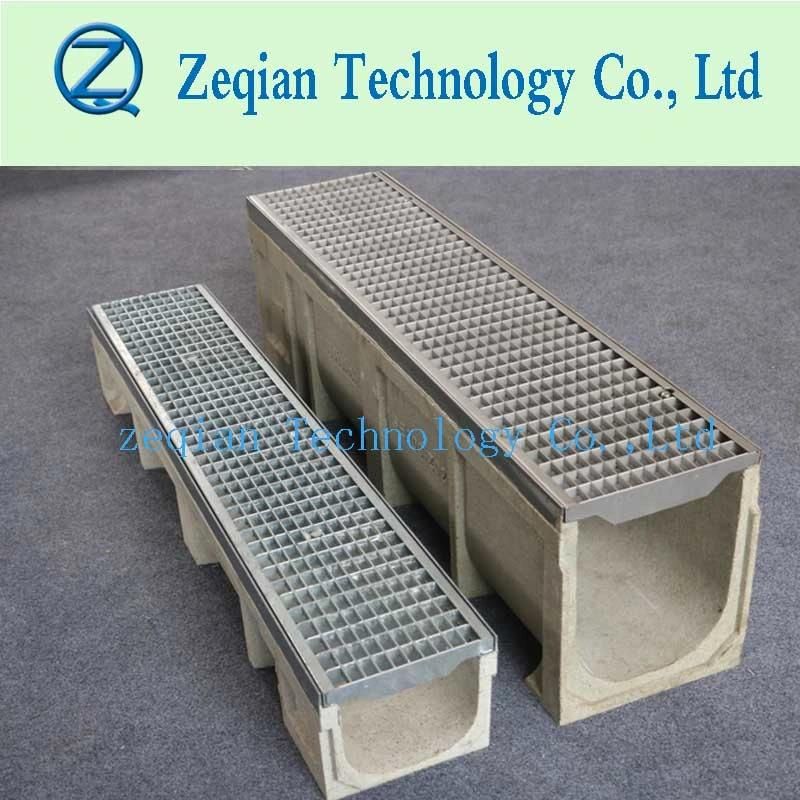 Polymer Concrete Linear Drain Trench with Stainless Steel Grating Cover