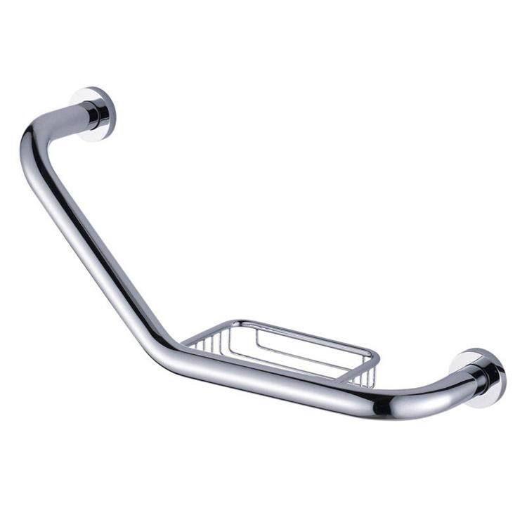 Hot Sale Angled Grab Bar with Soap Dish for Bathroom