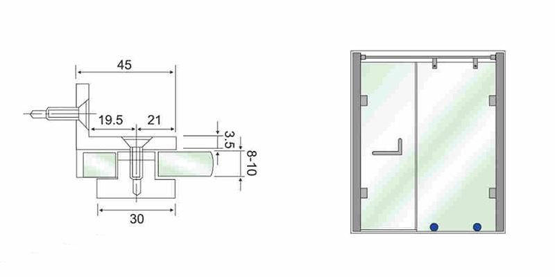 Hi-01c Glass to Wall to Floor Brass Polished Chrome Glass Connector Clip